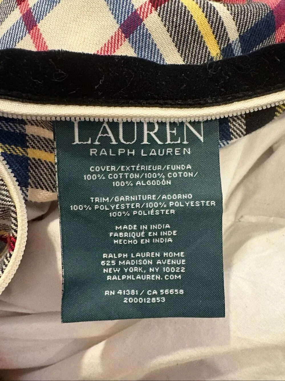 Ralph Lauren Set of Two Carson Throw Down Pillows Tartan Plaid Christmas